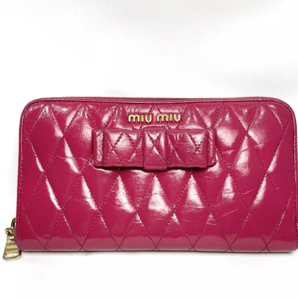 Miu Miu Quilted Zippy Wallet W/Box - image 3